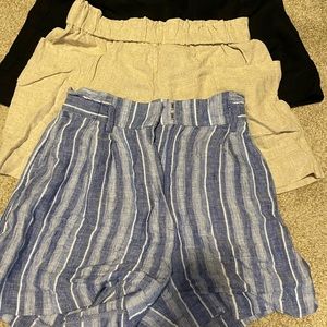 Linen paper bag shorts